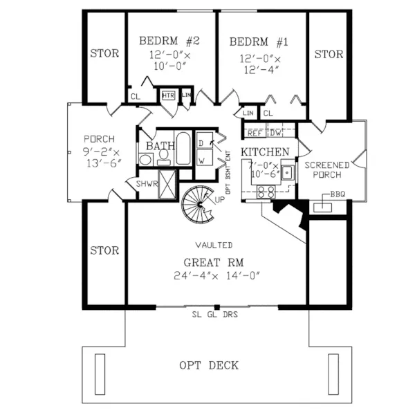 Vacation House Plan First Floor - Yuma Contemporary A-Frame Home 016D-0087 - Shop House Plans and More