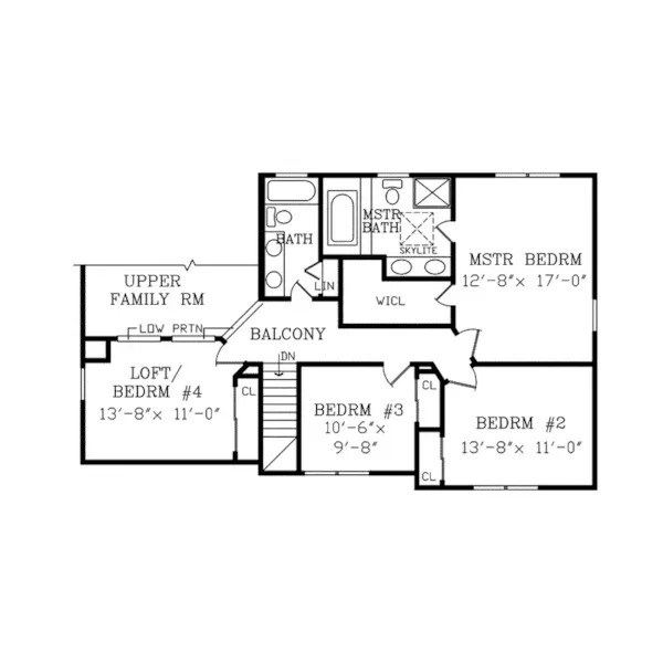 Country House Plan Second Floor - Sunningview Traditional Home 016D-0088 - Shop House Plans and More