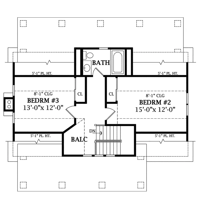 Shingle House Plan Second Floor - Woodwill Quaint Bungalow Home 016D-0089 - Shop House Plans and More