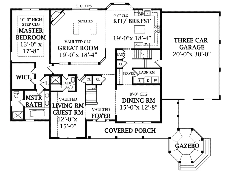 Traditional House Plan First Floor - Briargate Country Home 016D-0093 - Search House Plans and More