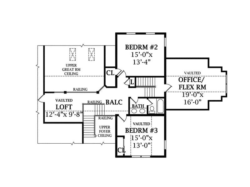 Traditional House Plan Second Floor - Briargate Country Home 016D-0093 - Search House Plans and More