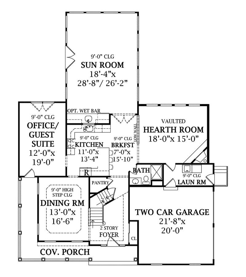 Luxury House Plan First Floor - Bluffpark Country Home 016D-0094 - Search House Plans and More
