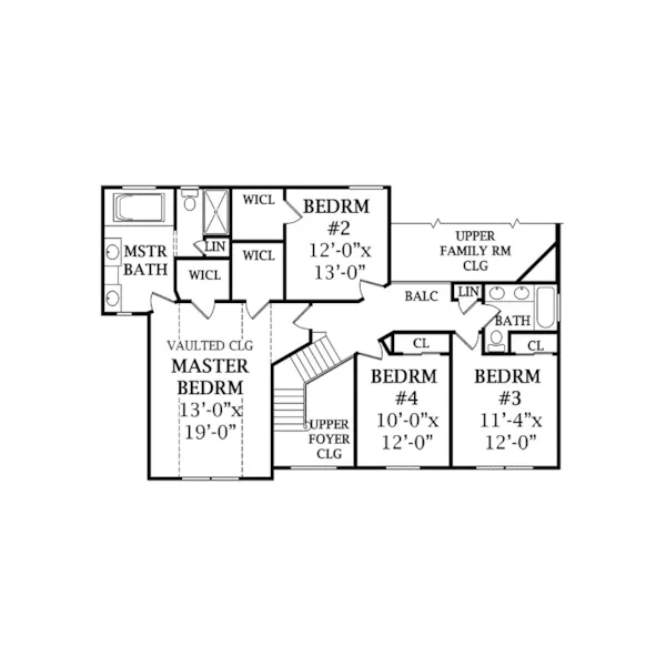 Farmhouse Plan Second Floor - Bluffpark Country Home 016D-0094 - Search House Plans and More