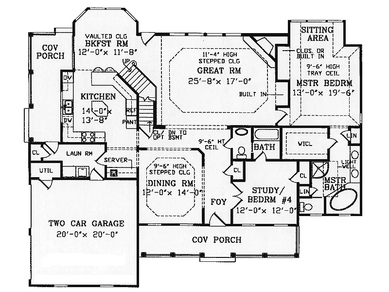 Farmhouse Plan First Floor - Bearington Country Style Home 016D-0095 - Search House Plans and More