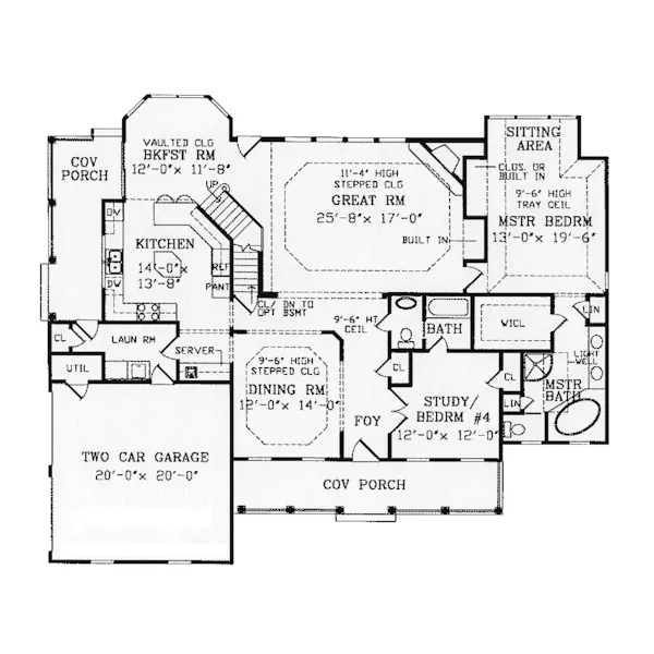 Southern House Plan First Floor - Bearington Country Style Home 016D-0095 - Search House Plans and More