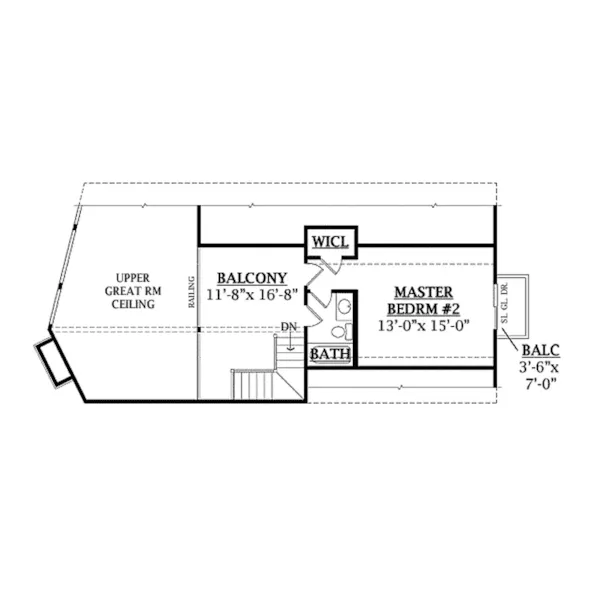 Vacation House Plan Second Floor - Quailrun Rustic Acadian Home 016D-0102 - Search House Plans and More