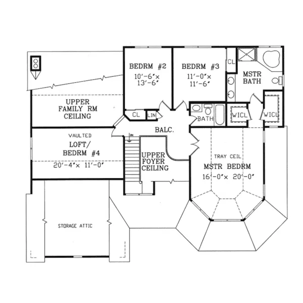 Victorian House Plan Second Floor - Hardy Victorian Home 016D-0104 - Search House Plans and More