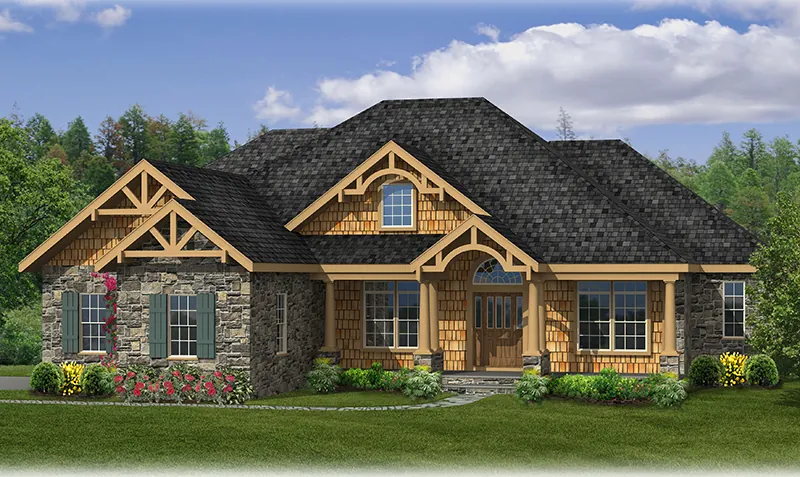 Ranch House Plan Front of Home - Sturbridge Hill Ranch Home 016D-0106 - Shop House Plans and More