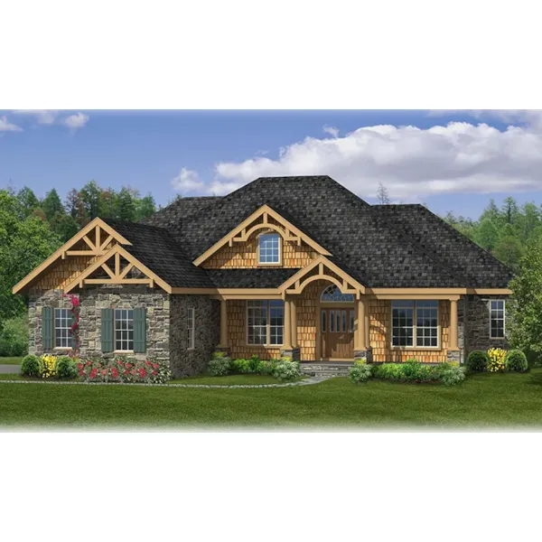 Ranch House Plan Front of Home - Sturbridge Hill Ranch Home 016D-0106 - Shop House Plans and More