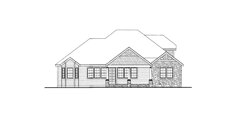 Ranch House Plan Rear Elevation - Sturbridge Hill Ranch Home 016D-0106 - Shop House Plans and More