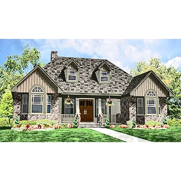 Craftsman House Plan Front of Home - Lewistown Ranch Home 016D-0108 - Shop House Plans and More