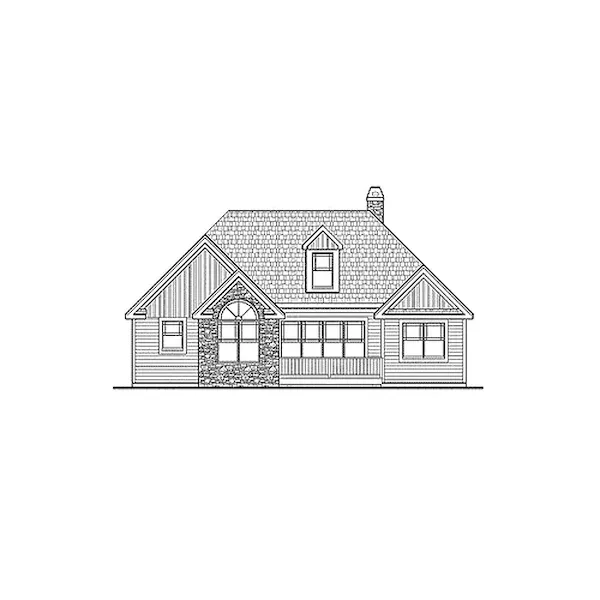 Craftsman House Plan Rear Elevation - Lewistown Ranch Home 016D-0108 - Shop House Plans and More