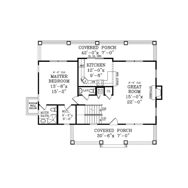 Vacation House Plan First Floor - Crescentwood Craftsman Home 016D-0111 - Search House Plans and More