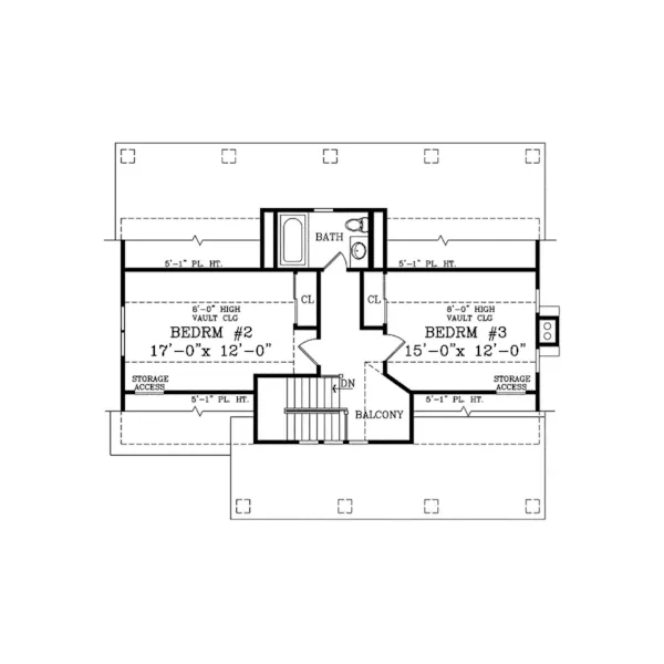 Vacation House Plan Second Floor - Crescentwood Craftsman Home 016D-0111 - Search House Plans and More