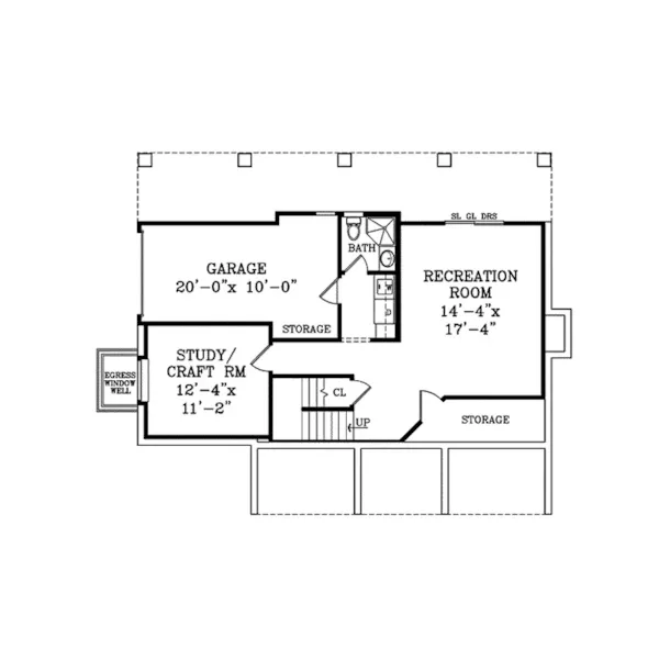 Vacation House Plan Lower Level Floor - Crescentwood Craftsman Home 016D-0111 - Search House Plans and More