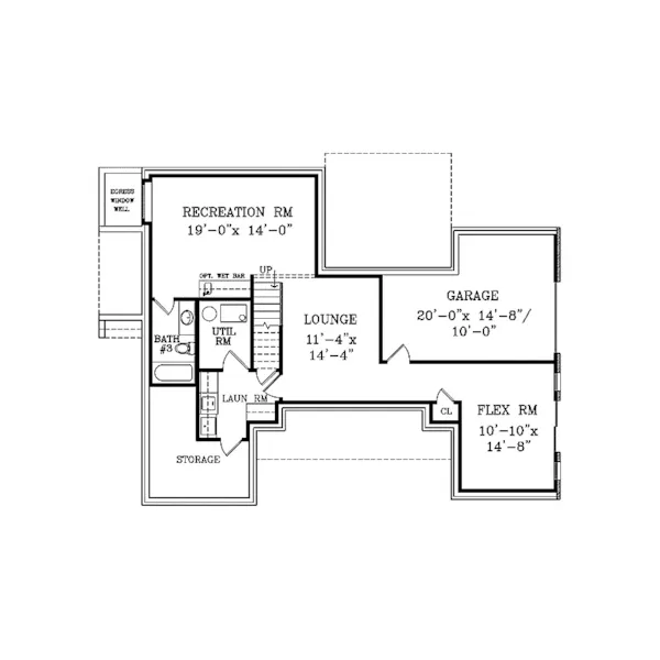 Ranch House Plan Lower Level Floor - Woodburn Hill Ranch Home 016D-0112 - Shop House Plans and More