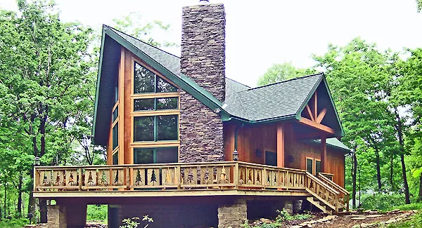 Rustic House Plan Front of Home - Glencoe Summit A-Frame Home 016D-0113 - Search House Plans and More