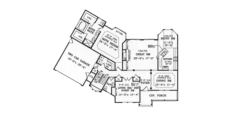 Country House Plan First Floor - Banning Country Home 016D-0114 - Search House Plans and More