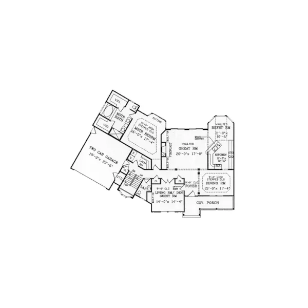 Country House Plan First Floor - Banning Country Home 016D-0114 - Search House Plans and More