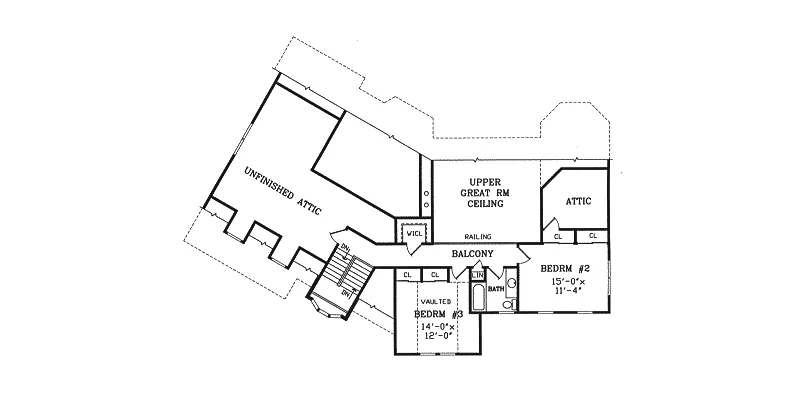 Traditional House Plan Second Floor - Banning Country Home 016D-0114 - Search House Plans and More