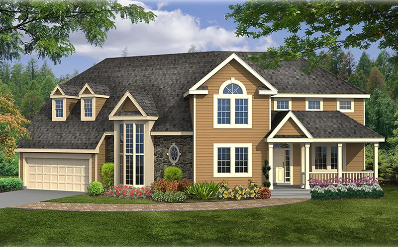 Traditional House Plan Front of Home - Banning Country Home 016D-0114 - Search House Plans and More