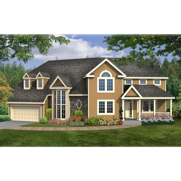 Country House Plan Front of Home - Banning Country Home 016D-0114 - Search House Plans and More