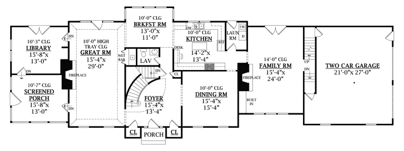 Colonial House Plan First Floor - Raynesford Traditional Home 016S-0003 - Shop House Plans and More