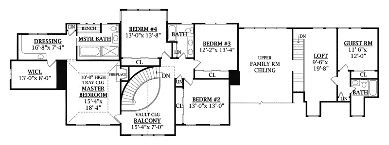 Colonial House Plan Second Floor - Raynesford Traditional Home 016S-0003 - Shop House Plans and More