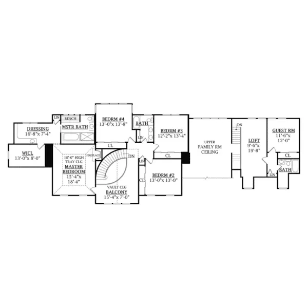 Southern House Plan Second Floor - Raynesford Traditional Home 016S-0003 - Shop House Plans and More