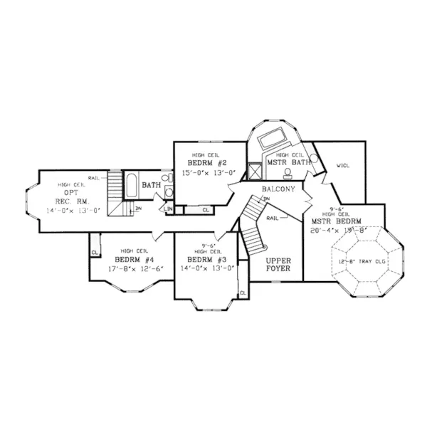 Traditional House Plan Second Floor - Cascade Hill Victorian Home 016S-0005 - Search House Plans and More