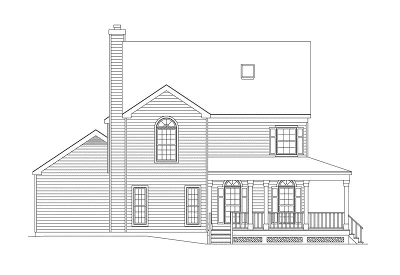 Lowcountry House Plan Left Elevation - Ellie Victorian Farmhouse 017D-0006 - Search House Plans and More
