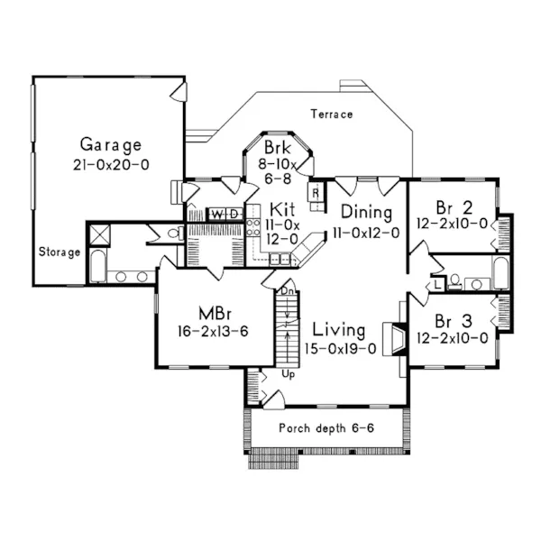 Southern House Plan First Floor - Sabrina Cape Cod Style Home 017D-0007 - Shop House Plans and More