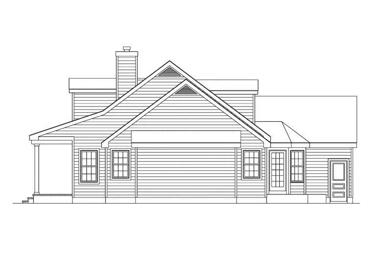 Traditional House Plan Right Elevation - Sabrina Cape Cod Style Home 017D-0007 - Shop House Plans and More