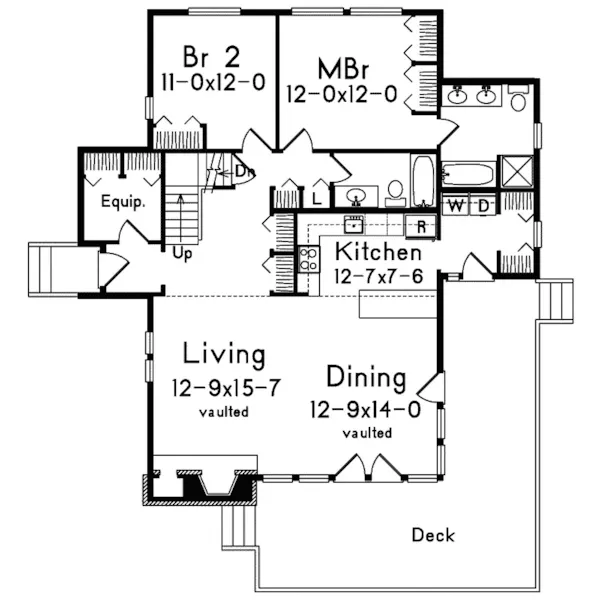 Contemporary House Plan First Floor - Iris A-Frame Lake Home 017D-0010 - Search House Plans and More