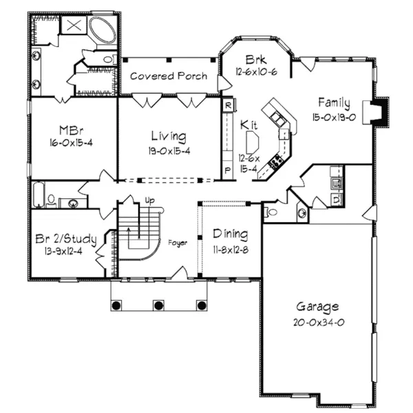 European House Plan First Floor - Canterbury European Home 018D-0001 - Search House Plans and More