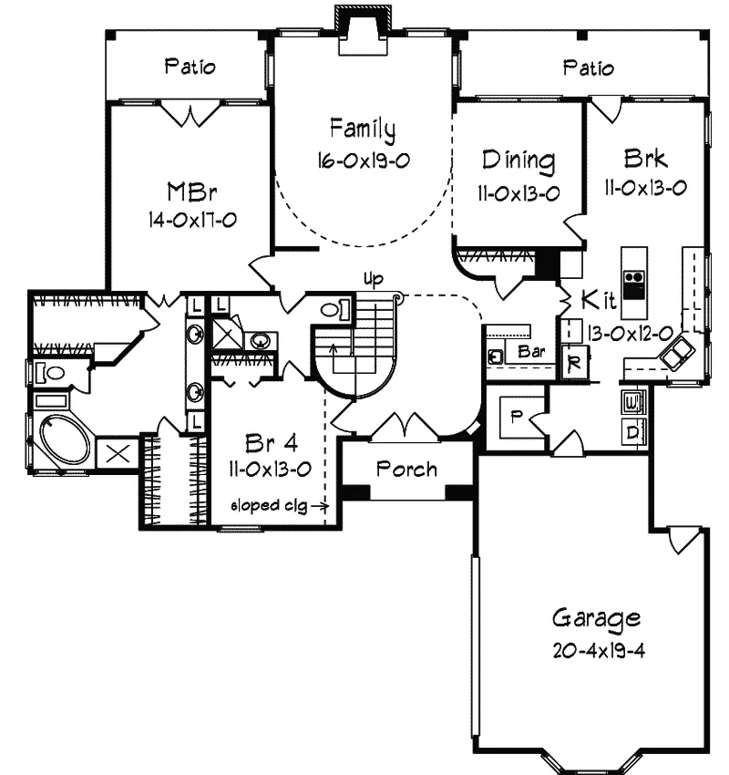 European House Plan First Floor - Brookhaven Hill European Home 018D-0002 - Search House Plans and More