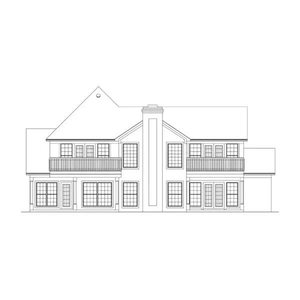 European House Plan Rear Elevation - Brookhaven Hill European Home 018D-0002 - Search House Plans and More