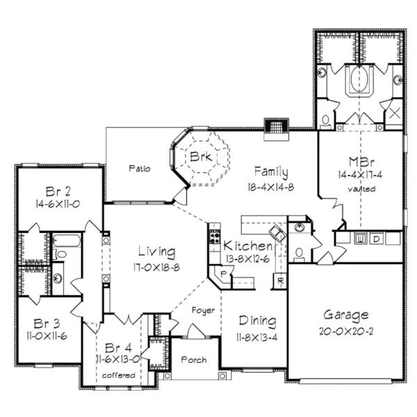 Country French House Plan First Floor - Hawthorne Country French Home 018D-0003 - Search House Plans and More