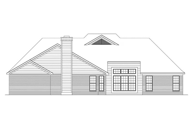 Ranch House Plan Rear Elevation - Hawthorne Country French Home 018D-0003 - Search House Plans and More