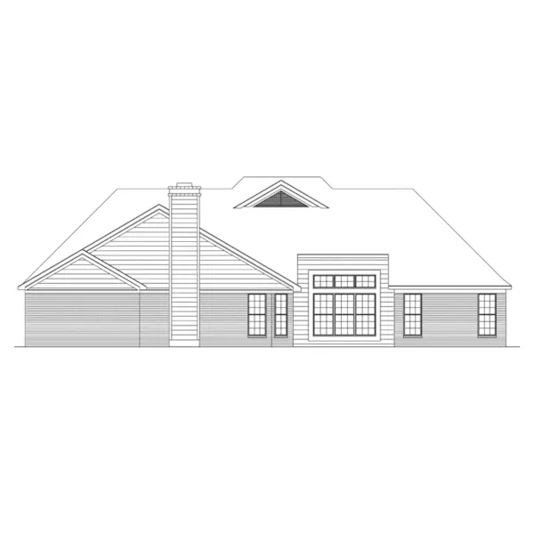 Country French House Plan Rear Elevation - Hawthorne Country French Home 018D-0003 - Search House Plans and More