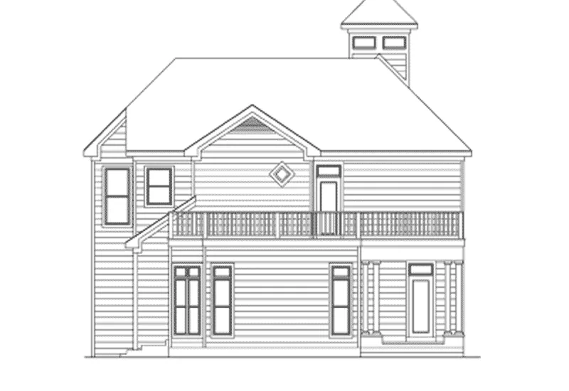 Traditional House Plan Rear Elevation - Sweetcrest Craftsman Home 018D-0004 - Shop House Plans and More