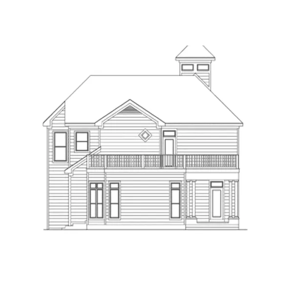 Arts & Crafts House Plan Rear Elevation - Sweetcrest Craftsman Home 018D-0004 - Shop House Plans and More