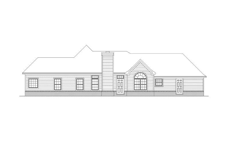 Traditional House Plan Rear Elevation - Danville Southern Ranch Home 018D-0006 - Search House Plans and More