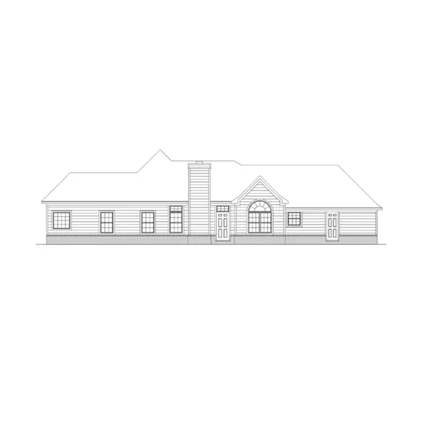 Ranch House Plan Rear Elevation - Danville Southern Ranch Home 018D-0006 - Search House Plans and More