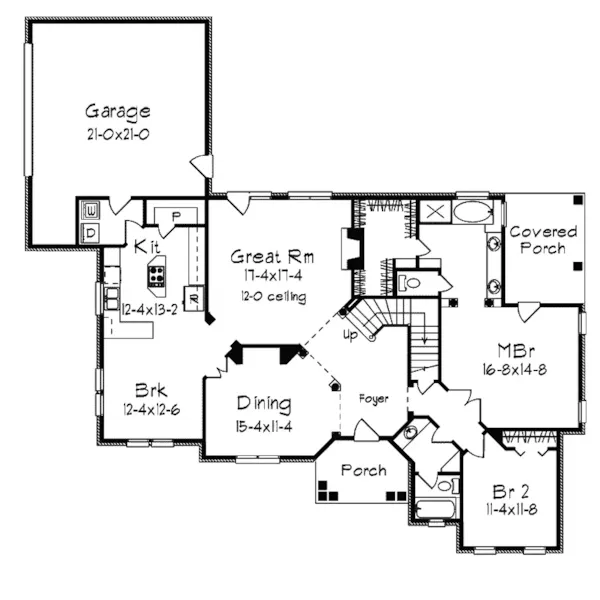 Traditional House Plan First Floor - Rockport Way European Home 018D-0007 - Shop House Plans and More