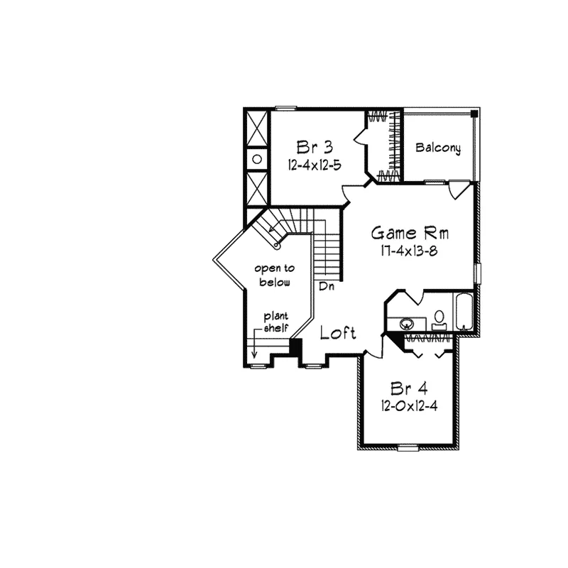Tudor House Plan Second Floor - Rockport Way European Home 018D-0007 - Shop House Plans and More