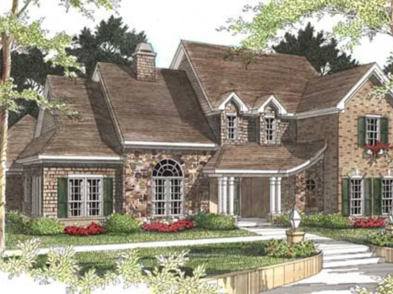 Tudor House Plan Front Image - Rockport Way European Home 018D-0007 - Shop House Plans and More