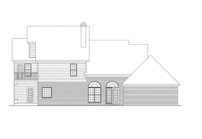 Tudor House Plan Rear Elevation - Rockport Way European Home 018D-0007 - Shop House Plans and More