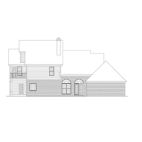 Traditional House Plan Rear Elevation - Rockport Way European Home 018D-0007 - Shop House Plans and More