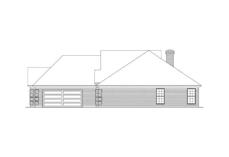 Country French House Plan Right Elevation - Northridge Ranch Home 018D-0008 - Shop House Plans and More